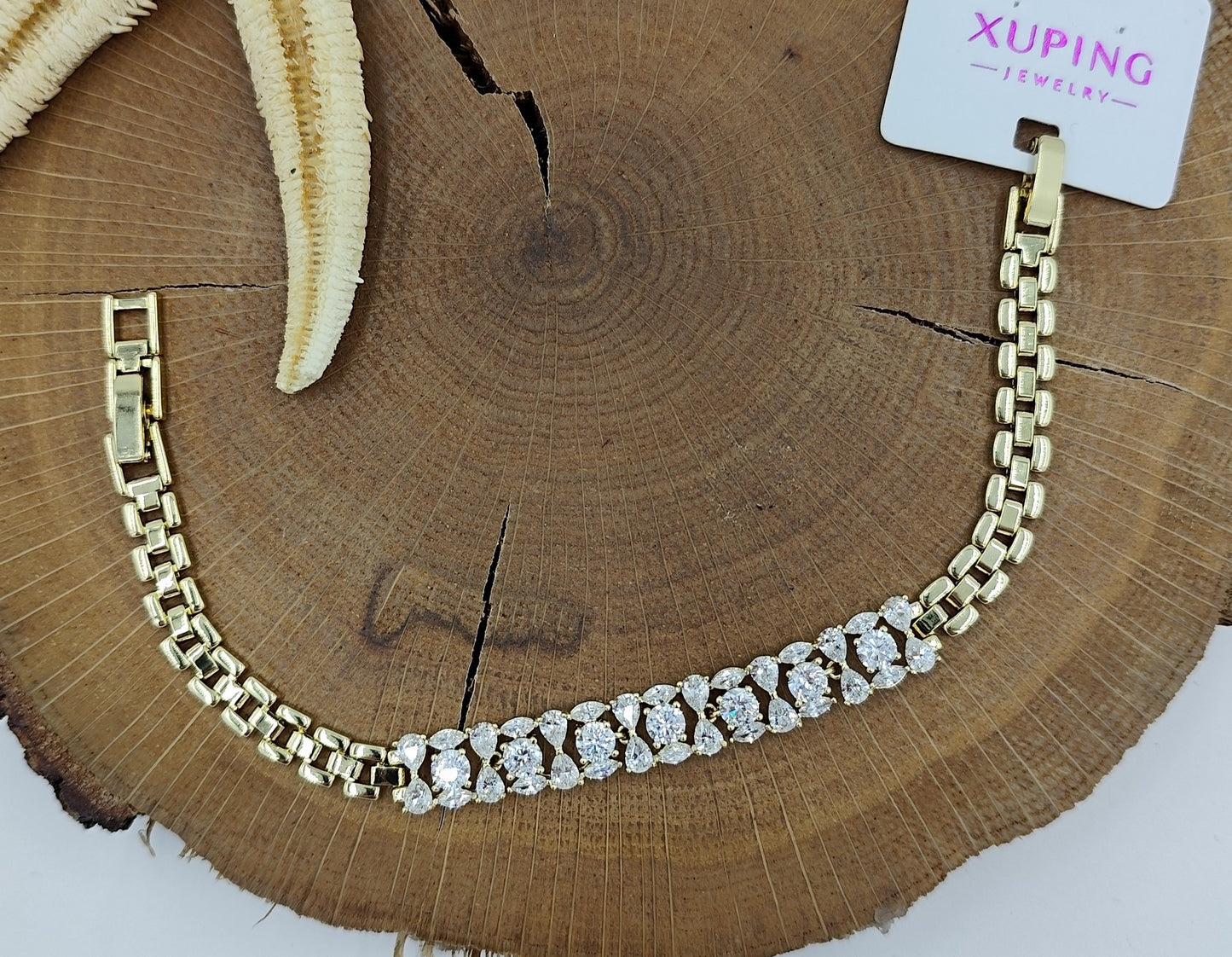 Taş Detaylı 14 K Bileklik