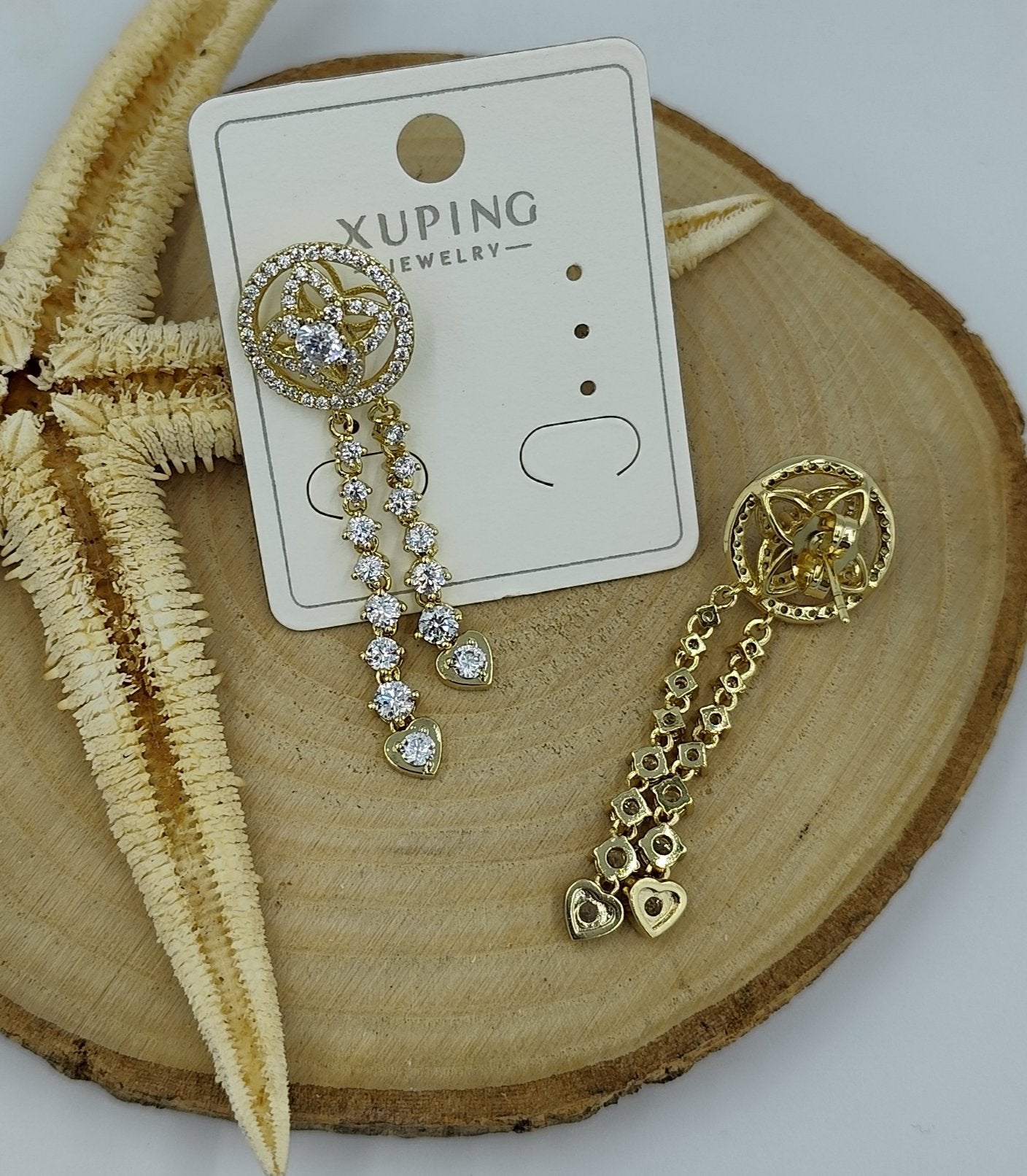 Taş Detaylı 14 K Küpe