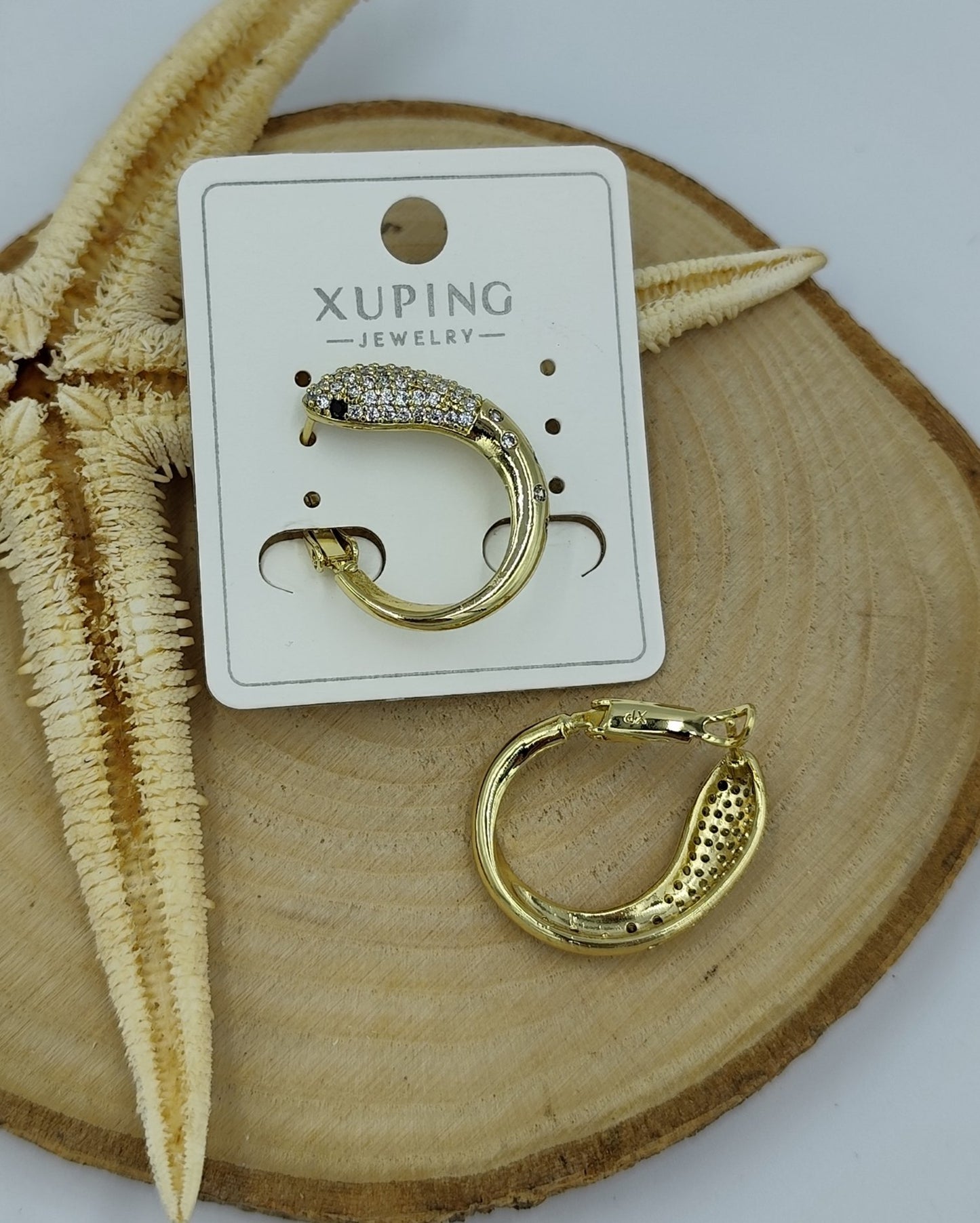Yılan Figürlü 14 K Küpe