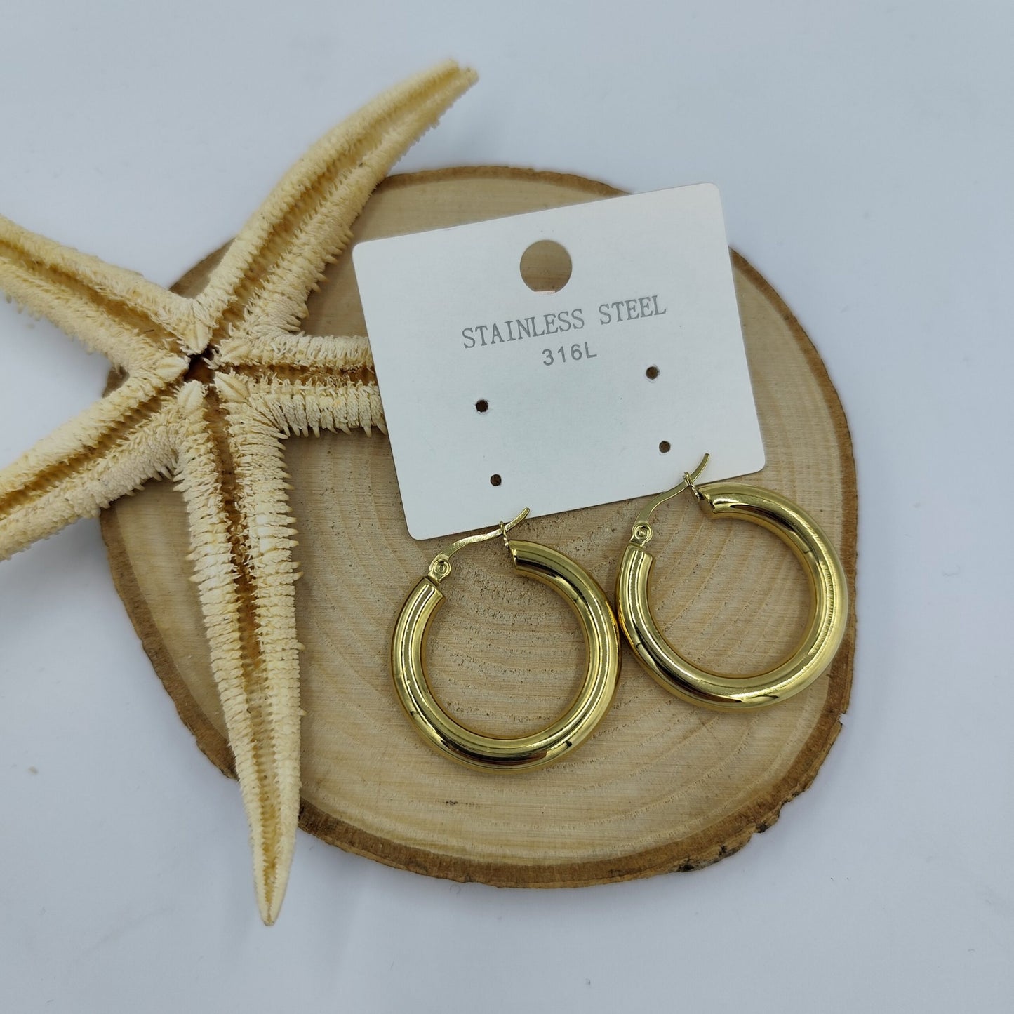 Gold Çelik Halka Küpe