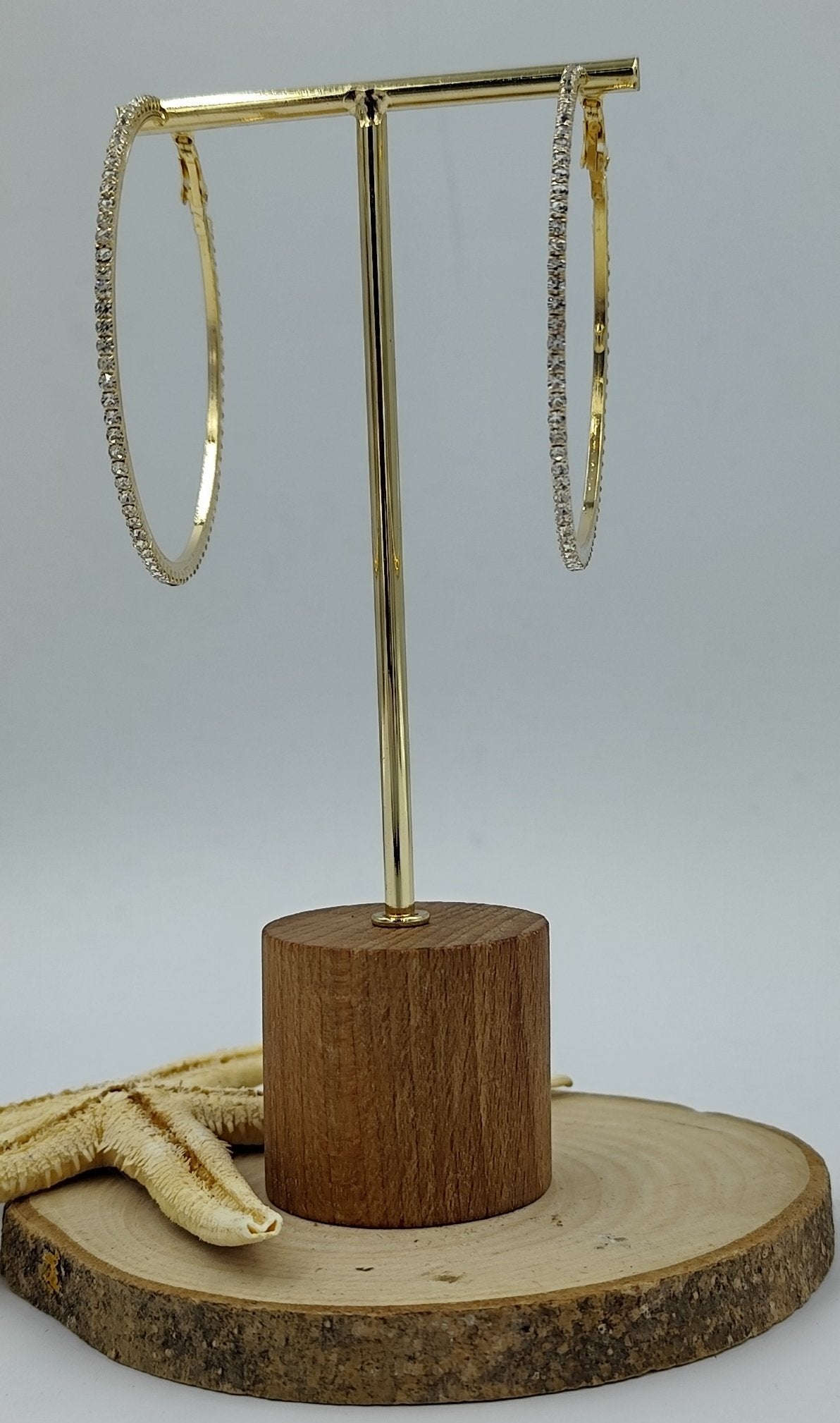 Gold Renkte Tam Tur Halka Küpe (Orta Boy)