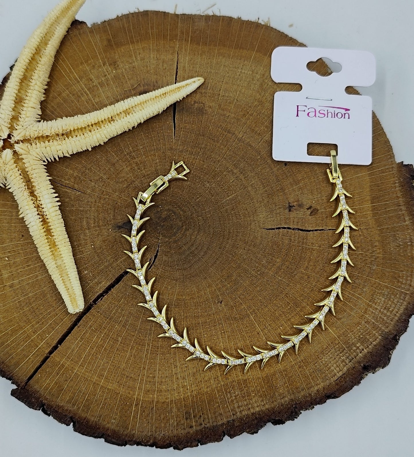 Taş Detaylı Gold Bileklik