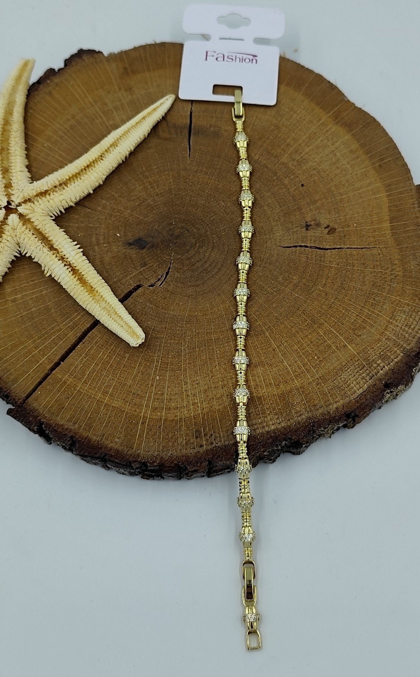 Taş Detaylı Gold Bileklik