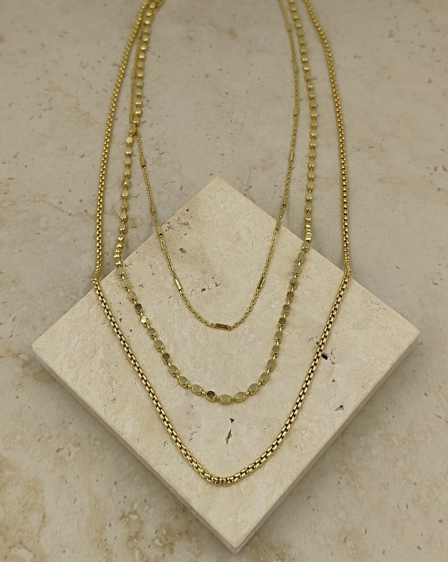 3'lü Gold Kolye
