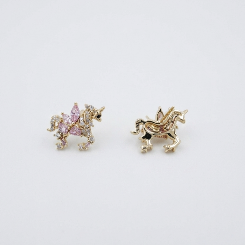 Pembe Unicorn Küpe