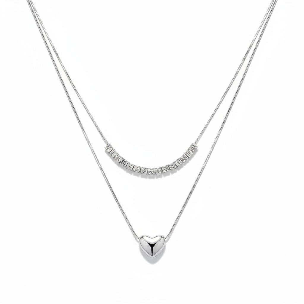 Silver Kalpli 2'li Kolye