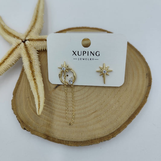 14 K Kuzey Yıldız Figürlü Küpe