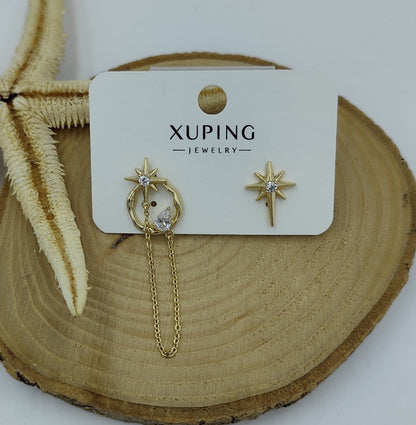 14 K Kuzey Yıldız Figürlü Küpe