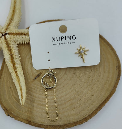 14 K Kuzey Yıldız Figürlü Küpe