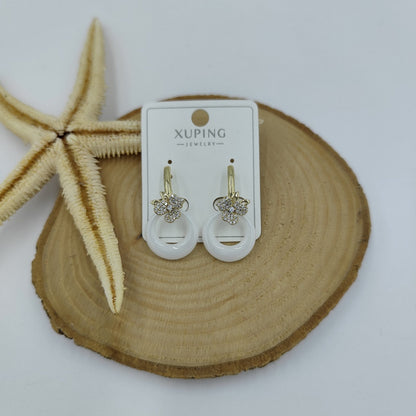 14 K Taş Detaylı Küpe