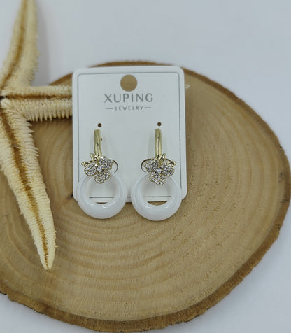 14 K Taş Detaylı Küpe
