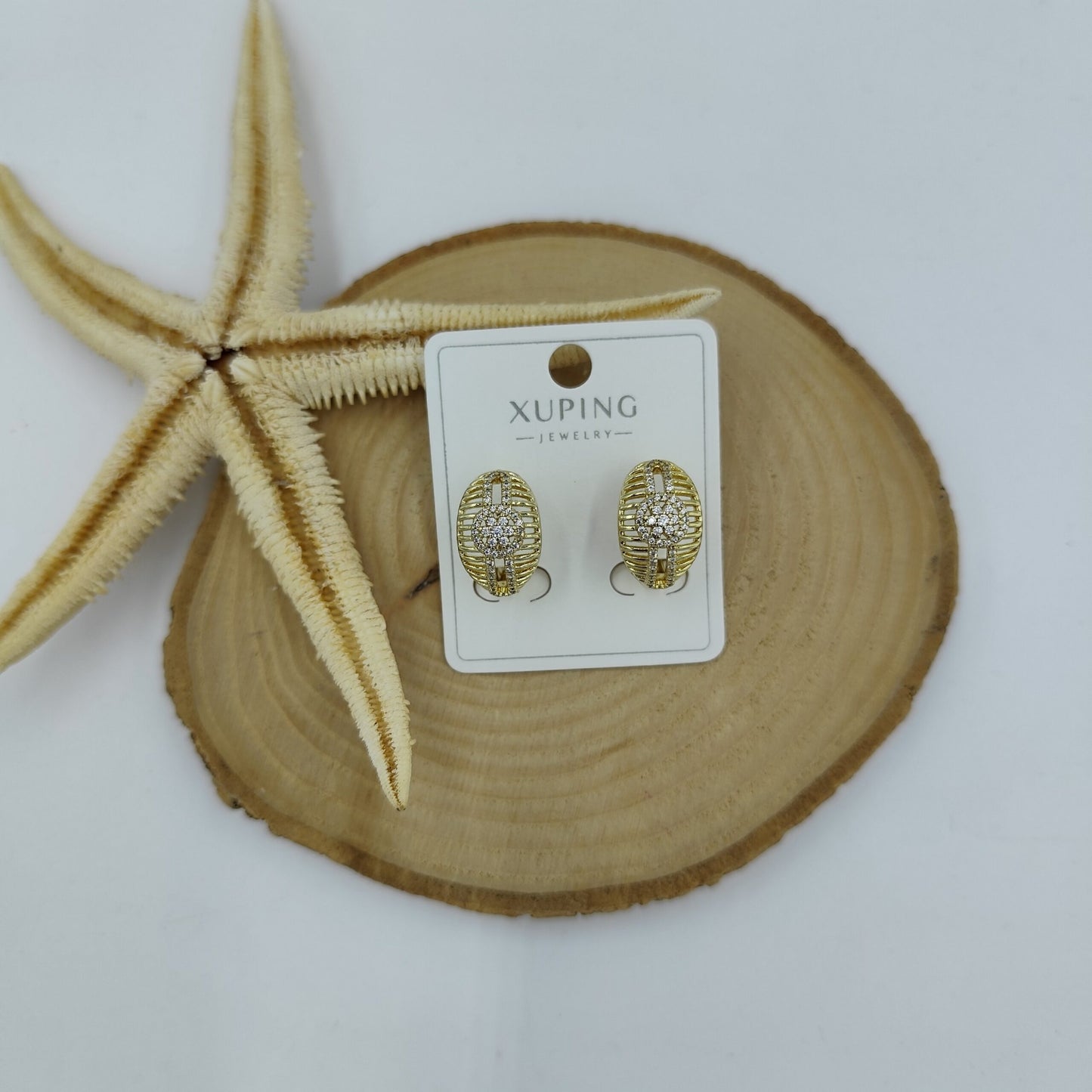 14 K Taş Detaylı Halka Küpe