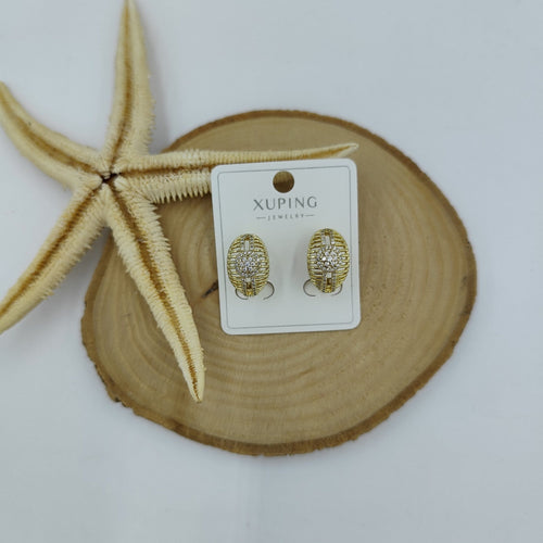 14 K Taş Detaylı Halka Küpe