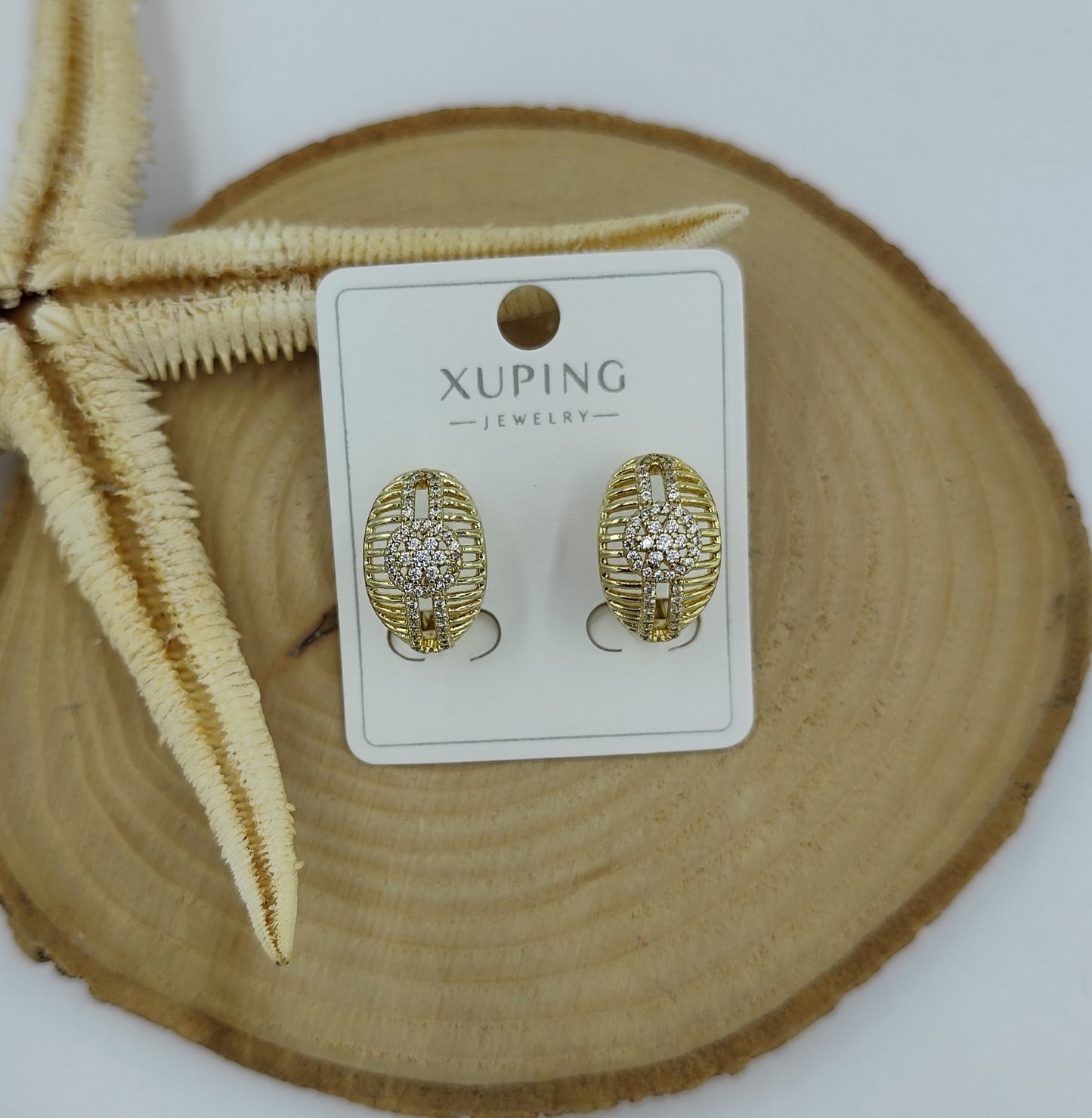 14 K Taş Detaylı Halka Küpe