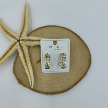 14 K Taş Detaylı Küpe