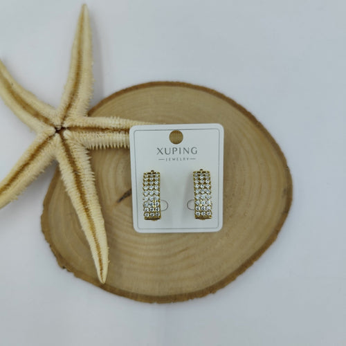 14 K Taş Detaylı Küpe