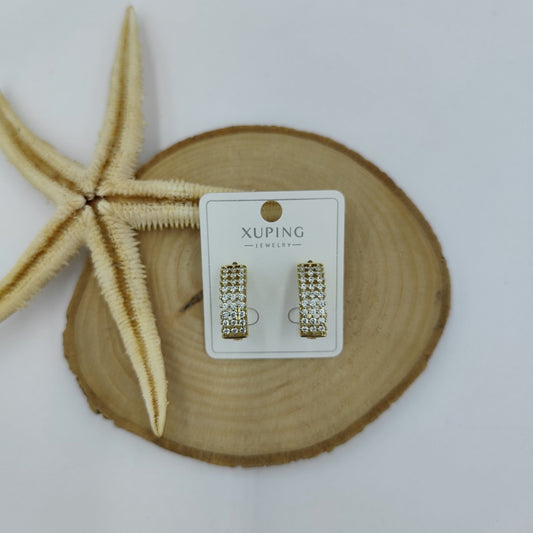 14 K Taş Detaylı Küpe