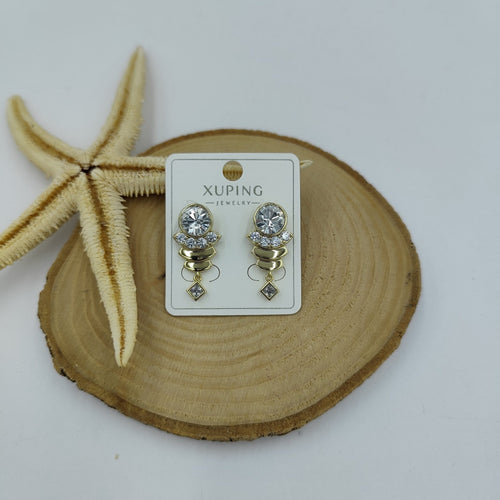 14 K Taş Detaylı Küpe