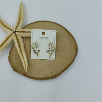 14 K Taş Detaylı Küpe