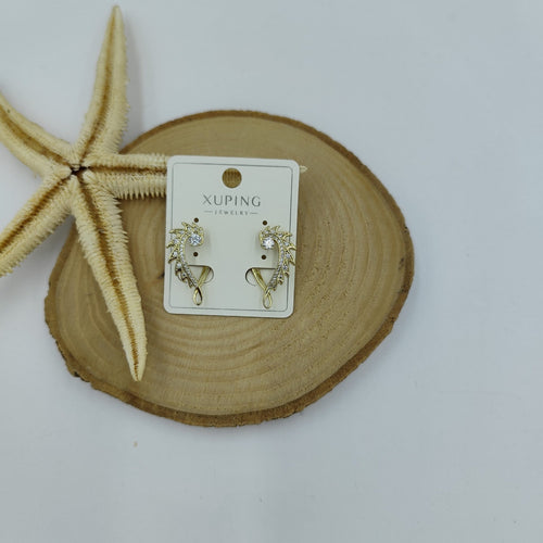 14 K Taş Detaylı Küpe