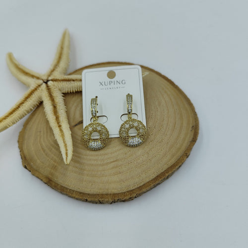 14 K Taş Detaylı Küpe