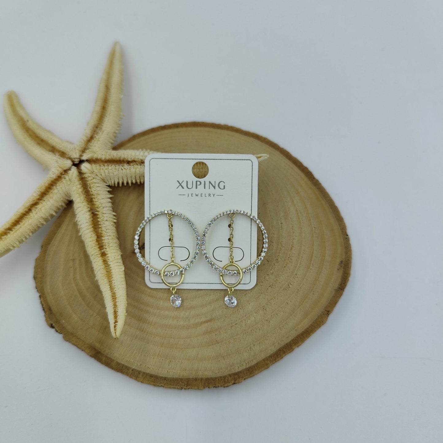 14 K Taş Detaylı Küpe