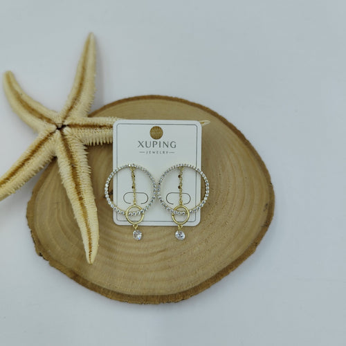 14 K Taş Detaylı Küpe