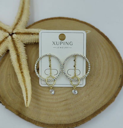 14 K Taş Detaylı Küpe