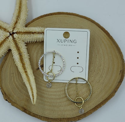 14 K Taş Detaylı Küpe