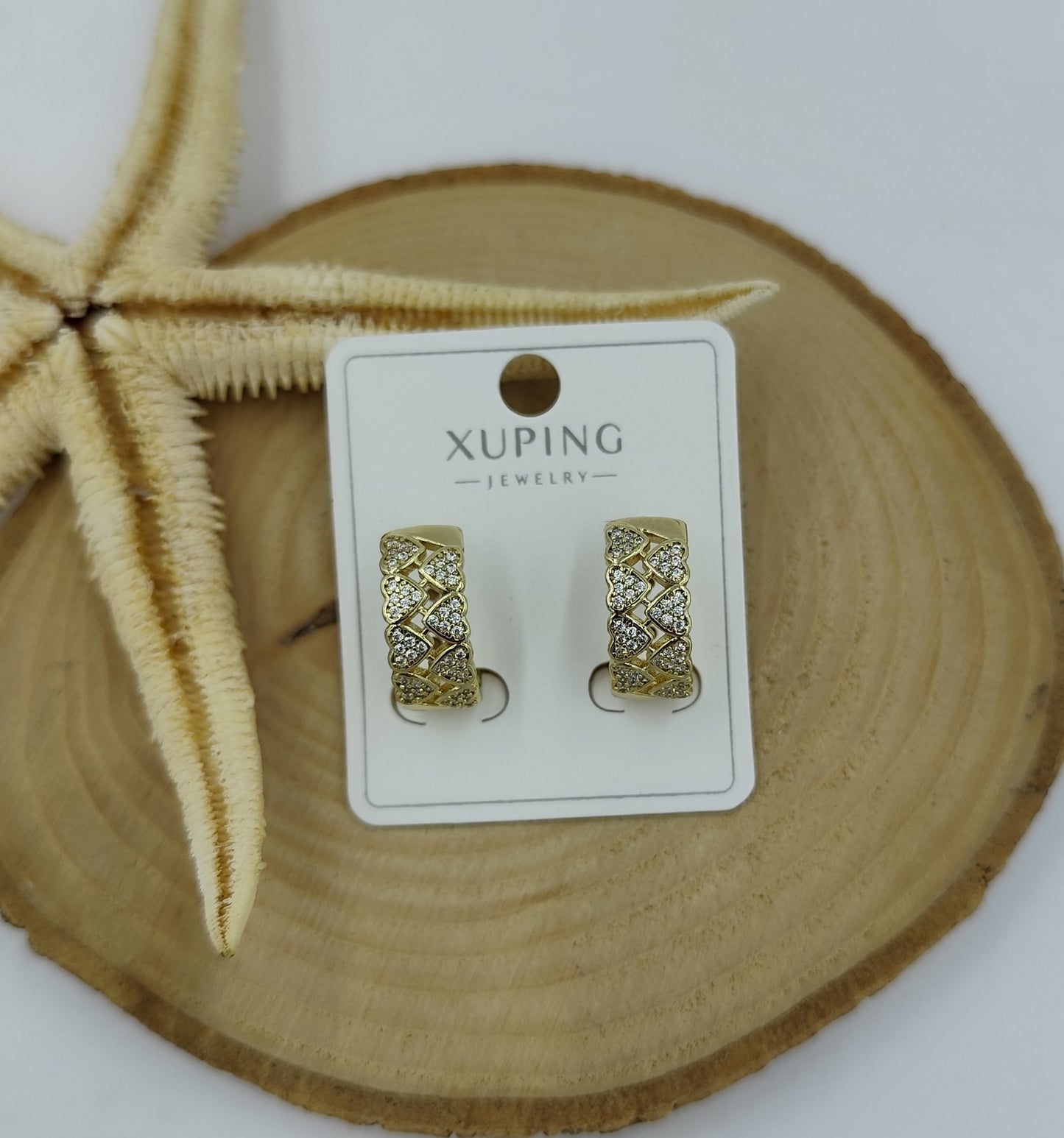 14 K Taş Detaylı Halka Küpe