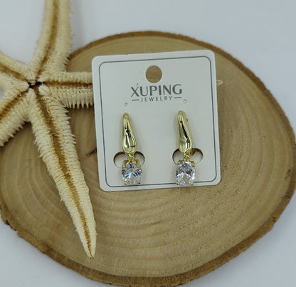 14 K Taş Detaylı Küpe