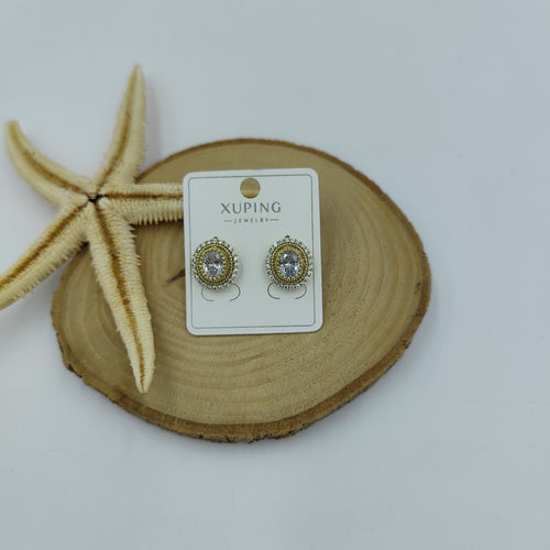 14 K Taş Detaylı Küpe