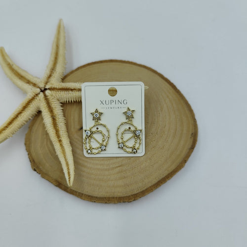14 K Taş Detaylı Küpe