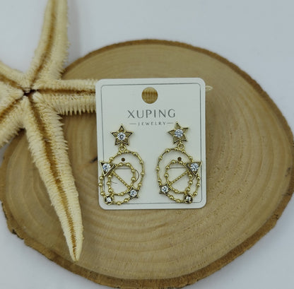 14 K Taş Detaylı Küpe