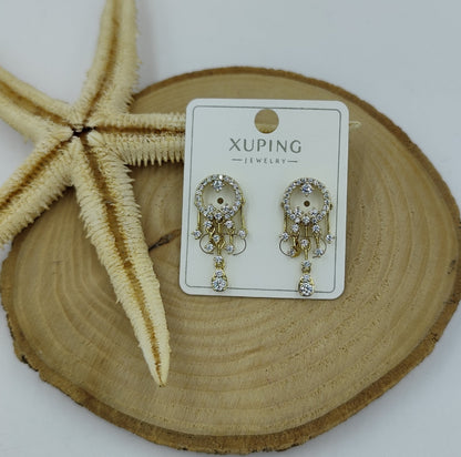 14 K Taş Detaylı Küpe