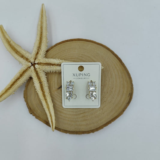 14 K Taş Detaylı Küpe
