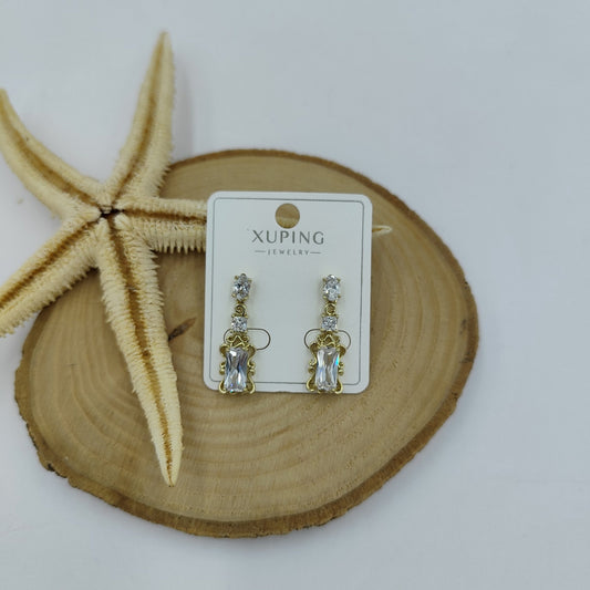 14 K Taş Detaylı Küpe
