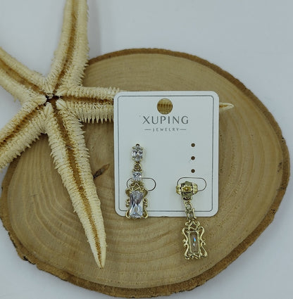14 K Taş Detaylı Küpe