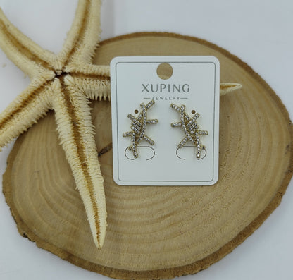14 K Taş Detaylı Küpe