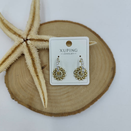14 K Taş Detaylı Küpe