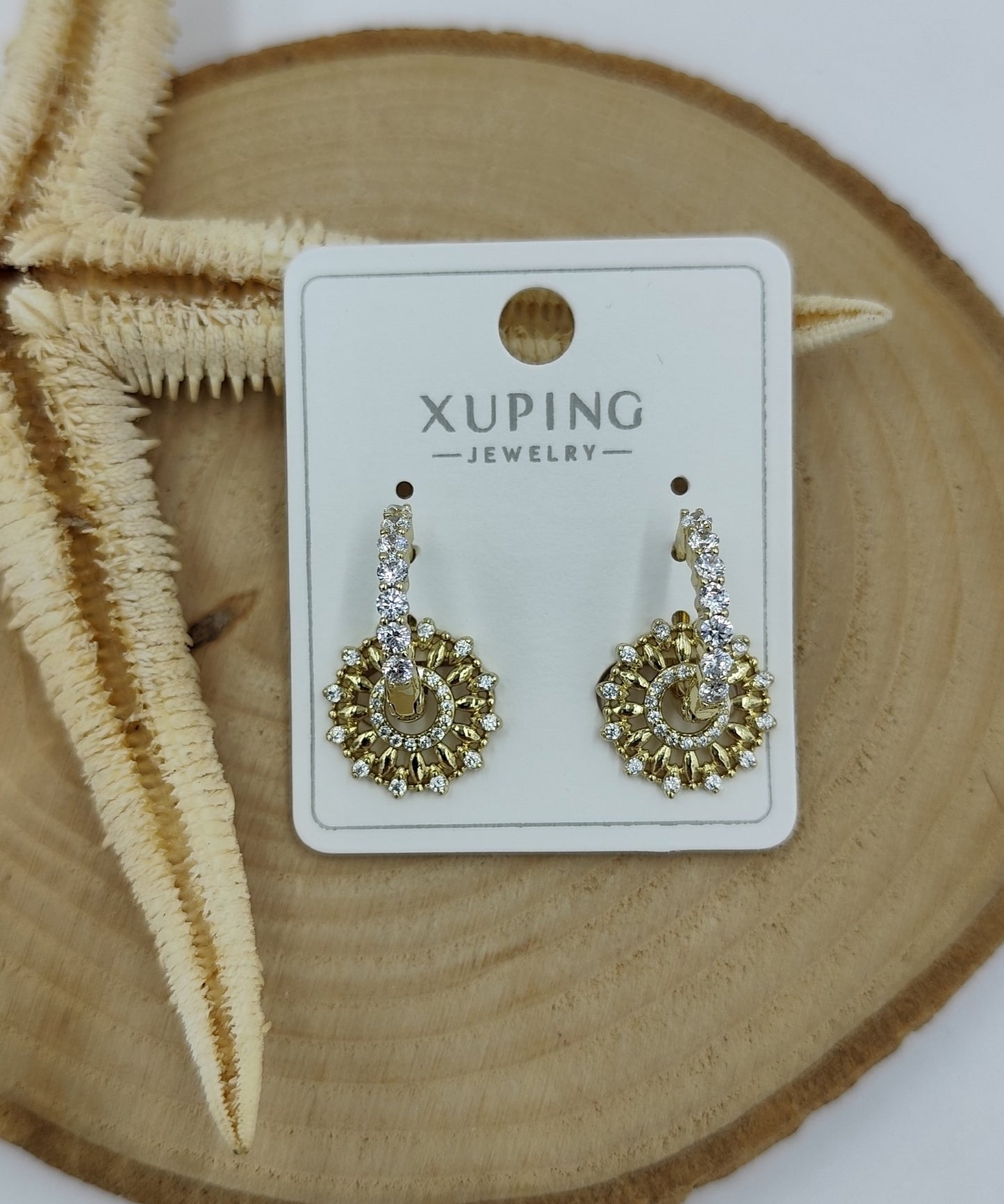 14 K Taş Detaylı Küpe