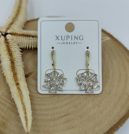 14 K Taş Detaylı Küpe