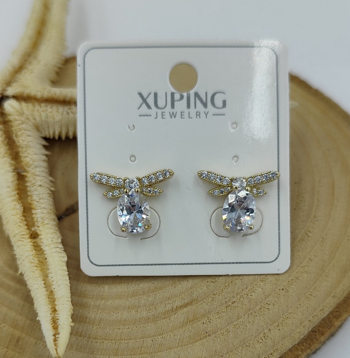 14 K Taş Detaylı Küpe