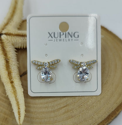 14 K Taş Detaylı Küpe