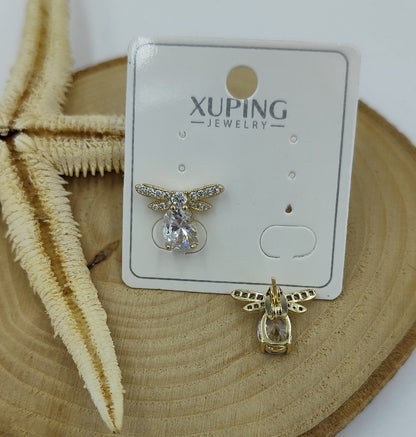 14 K Taş Detaylı Küpe