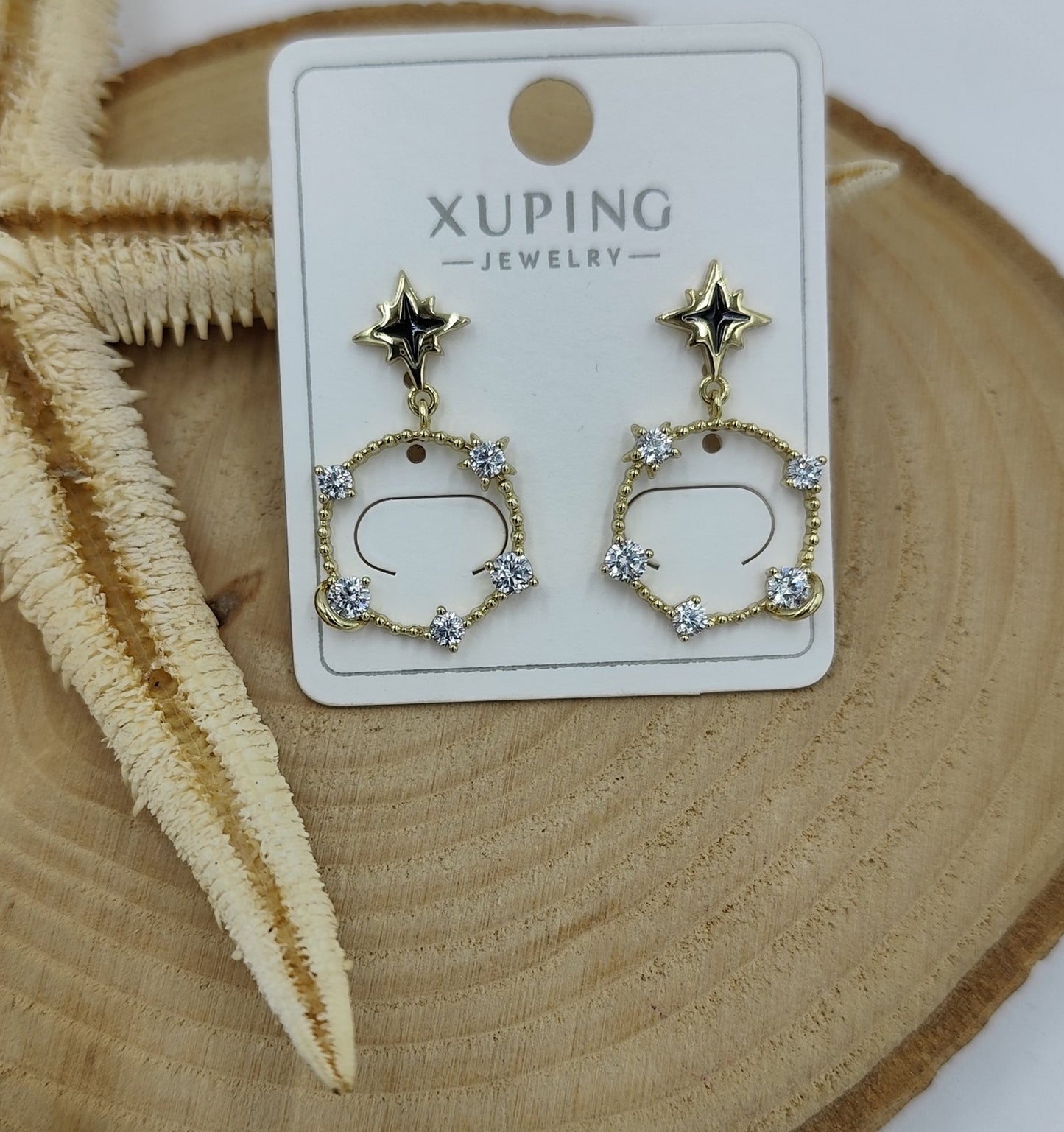 14 K Taş Detaylı Küpe