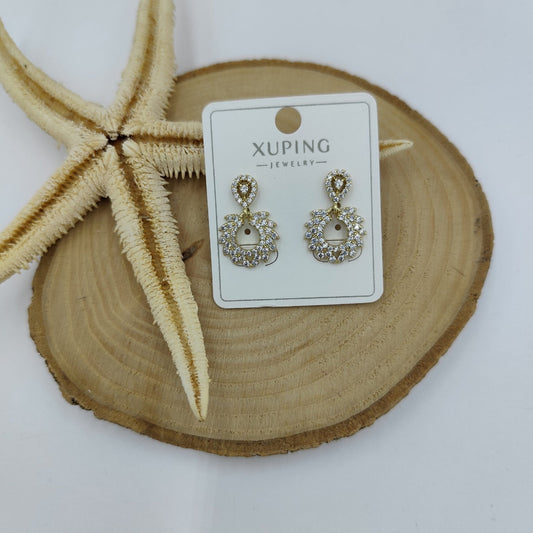 14 K Taş Detaylı Küpe