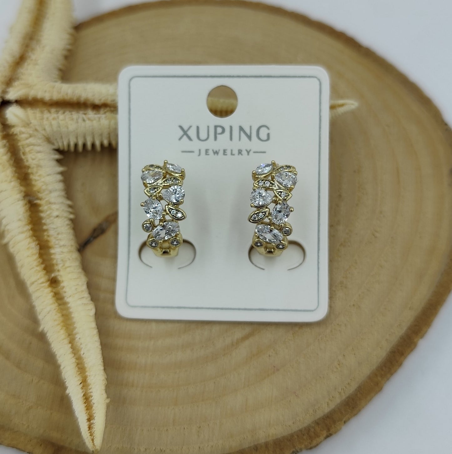14 K Taş Detaylı Küçük Halka Küpe