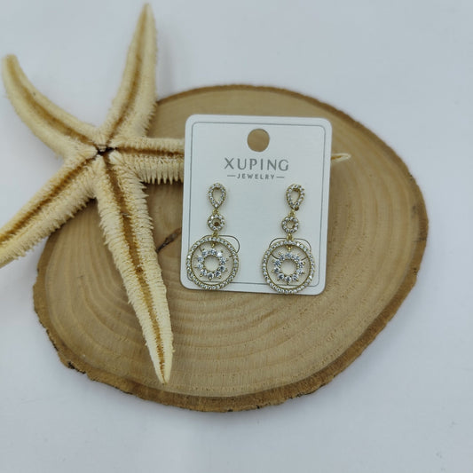 14 K Taş Detaylı Küpe