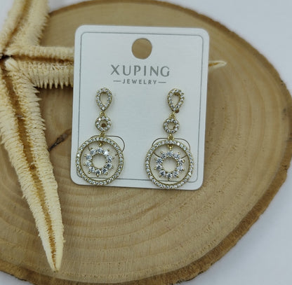 14 K Taş Detaylı Küpe